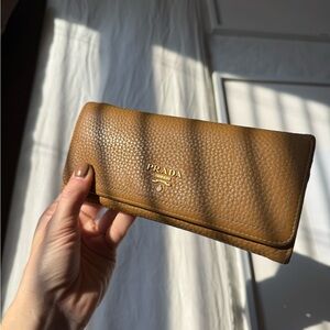 Prada Tan Leather Wallet